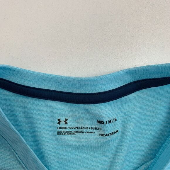 Under Armour Loose Tee Womens M Medium Blue Heatgear Short Sleeve Logo Shirt - Picture 8 of 14